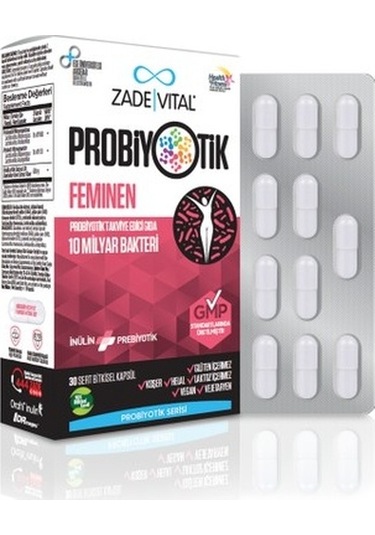 Zade Vital Probiotics Feminen 30 Kapsül Probiyotik