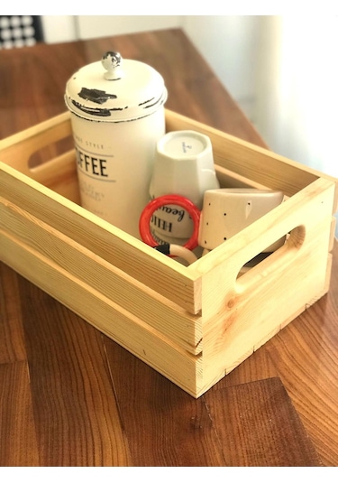 Masif Ahşap Sandık - Saklama Depolama Ve Düzenleme Için Tahta Kutu Çok Amaçlı Organizer - Wooden Box Ahşap
