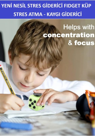 Yeni Nesil Stres Küpü - Fidget Cube - Yeşil-siyah - Stres Atma Ve Kaygı İçin Faydalı