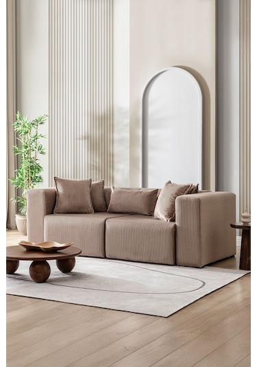 Katt Ekstra Rahat İskeletli 2 Li Koltuk 10 Renk Bej