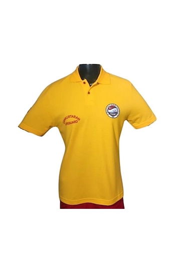 Cankurtaran Polo Yaka Tişört -tssf/ M Beden Kırmızı - Sarı