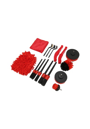Elektrikli Matkap İçin 16 Adet Araba Temizleme Fırçası Seti, Kamyon, Bisiklet, Lastik, Egzoz, Tampon Ve Çamurluk İçin