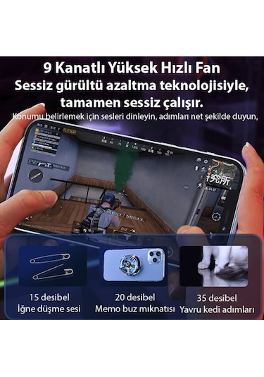 Ultra Soğutma Cx 09 Turbo Telefon Soğutucu Oyun Canlı Yayın Youtuber İçin Magsafe Mıknatıslı