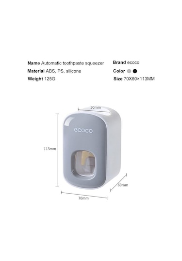 Siyah Otomatik Diş Macunu Dispenseri Toz Geçirmez Diş Fırçası Tutucu Duvara Montaj Standı Banyo Aksesuarları Seti Diş Macunu Sıkacağı Myy Siyah