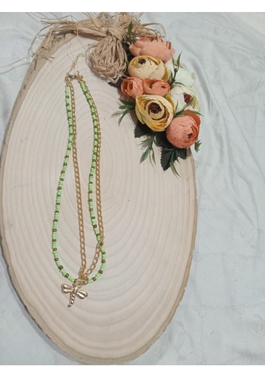 Yusufcuk Uçlu Çift Kolye Yeşil