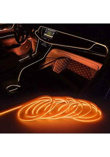 2 Metre 12V Turuncu İp Neon İp Led Araç İçi Neon Led