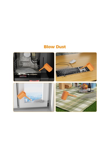 Teltree Portatif Li-poly Akülü 50w Inflator-deflator: 30000rpm Motor, 280l/dak, 2 Vites, Işık Fonksiyonu, Type-c Şarj, Turuncu Hava Pompa + 4 Uç + Çantası