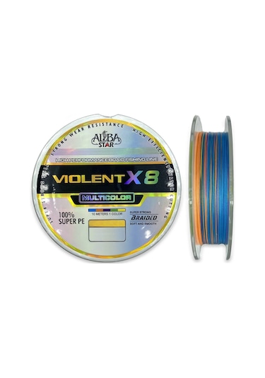 Albastar Violent 8x Pe Olta Misinası Multıcolor - 0.14mm - 300mt - 16.60kg