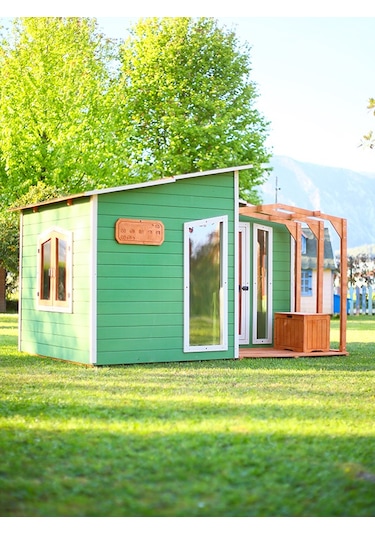 Mandu Ahşap Bahçeli Modern Playhouse Oyun Evi