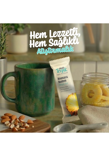 Ananas Ve Badem Aromalı Meyve Bar 35 G Meyve İçeren Pratik Atıştırmalık 2 Adet