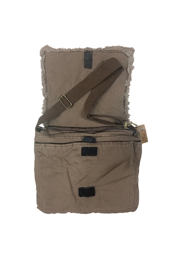 Vintage Salaş Orta Boy Unisex Günlük Çapraz Postacı Tablet Çantası M 32 Cm X 27 Cm Koyu Kahverengi