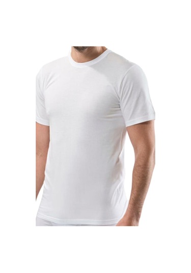 6 Adet Mevsim Erkek Penye Sıfır Yaka Fanila Atlet Beyaz 34303