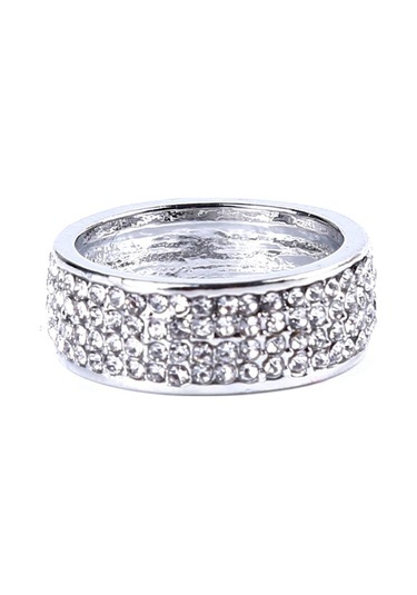 Gümüş Kadın Moda Lüks Düğün Nişan Yüzüğü Takı Hediye Alyans Aksesuarları, Ölçü: 7 Gümüş