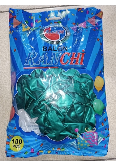 100 Lü Metalik Balon 14/a Birinci Kalite Yesil
