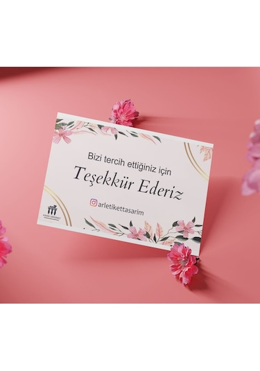 Kişiye Özel E-ticaret Teşekkür Kartı 5x8 Cm 100 Adet - Kadın Girişimci Amblemli