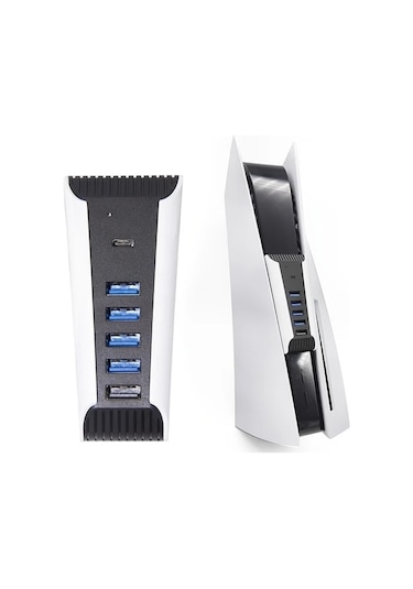 Xuweiwei Ps5 Hub Usb Yuksek Hizli Docking Istasyonu 2 Adet 4 Usb Port 1 Sarj Portu 1 Type C Uyumlu