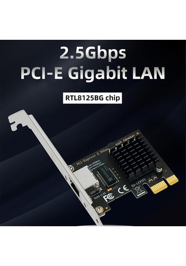 Rtl8125bg Intel1225v Gigabit Ethernet Pcı Express Kartı 10/100/2500mbps 2.5gbps Rj45 Lan Pcıe Adaptörü Pc İçin