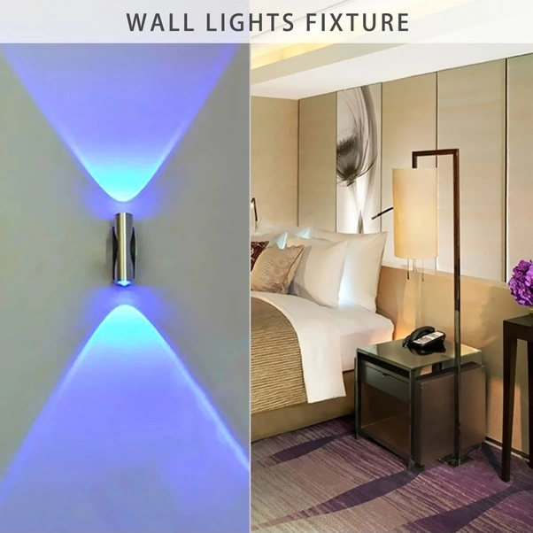 Fortunelane Çift Başlı Led Duvar Lambası - Modern Mavi Aydınlatma Mavi