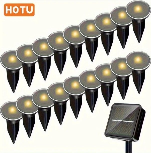 Trendooze Sunshine022 Güneş Enerjili Bahçe Yol Lambası 30 Led 25 6ft Sıcak Işık 30lu Çim Aydınlatma Sıcak Işık