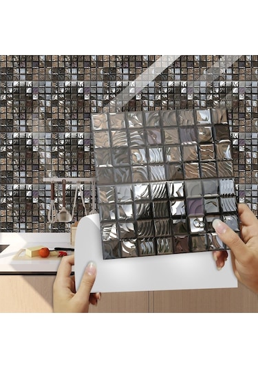 10 Adet 10x10 Cm Dıy Mozaik Mermer Duvar Çıkartmaları Taklit Tuğla Yatak Odası Dekor Geçirmez Kendinden Duvar Sticker Dğ. 56762543 Diğer