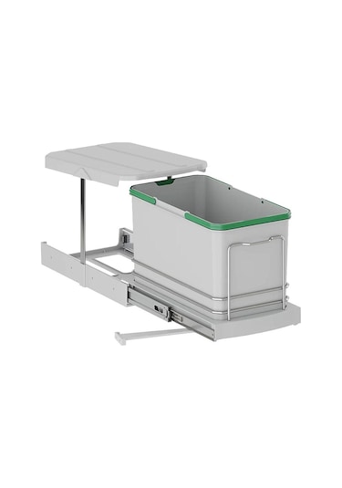 Starax Raylı Plastik Gövde Çöp Kovası 16 Lt. S-2573-G. Gri