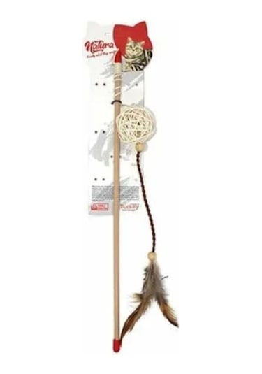 Natura Deri Tüylü 45 CM Bambu Top Kedi Oltası