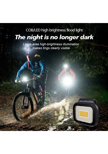 Yifomall Mavi Siyah Ip66 Su Geçirmez Cob Kamp Lambası, 500lm, 10 Saat Süre, Manyetik Ve Askıya Takılabilir, 800mah Şarj Edilebilir, Dış Mekan İçin Hafif Çok Renkli