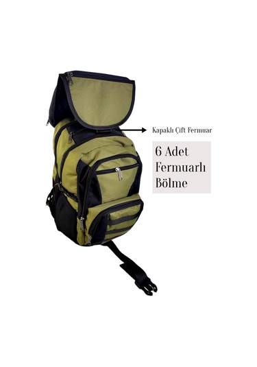 Dağcı Sırt Çantası Trekking Kamp Su Geçirmez Ped Destekli 8683255012558 Haki