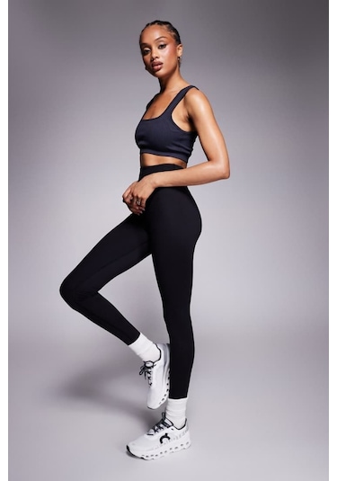 Soft&Basic Kadın Siyah Esnek Uzun Spor Ve Günlük Tayt Siyah