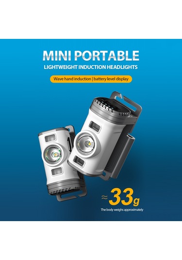 Geeksen Led Şapka Klips Lambası, 8 Işık Modu, El Hareketi Sensörü, 360 Derece Dönebilen, Kırmızı-mavi Uyarı Işığı, Dış Mekan Balıkçılık Kamp İçin, Dahili Li-pol Batarya Şarj Aleti Yok Çok Renkli