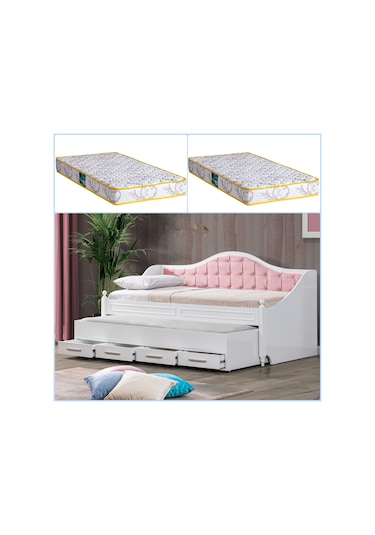 Yavrulu Yatak, Eymen Pembe Yavrulu Karyola + 2 Comfort Yatak