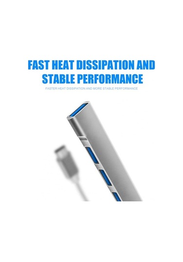 Willowhaven Gvkemall Gri A809 Usb Hub: 4 Port 1xusb 3.0 + 3xusb 2.0 Hızlı Veri Transfer, Alüminyum Gövde, Taşınabilir, Tak Ve Çalıştır