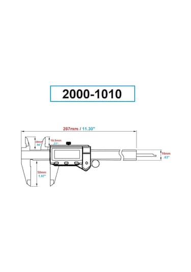 Dasqua 2000-1010 200Mm Mavi Lcd Ekran Dijital Kumpas Ip54 Koru