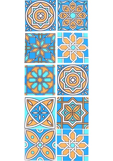 Shineyee 10 Adet Pvc Kendine Yapışkan Siyah Beyaz Mosaik Dekoratif Duvar/floor Sticker - Suya Dayanıklı, Kırıcıya Dayanıklı, 15x15cm - Nordic Geometrik Desen Diğer