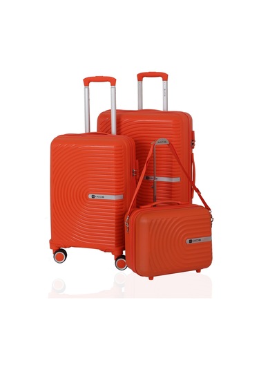 Mçs Polipropilen 3lü Valiz Seti Orta & Kabin & Makyaj V374 S24sy1000080-set 00314 Portakal