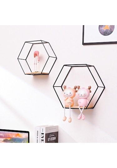 Ximistore9 Altın Büyük Üçgen Demir Duvar Rafı - Oturma Odası Odası Dekoratif Depolama Ve Düzenleme Aracı Altın