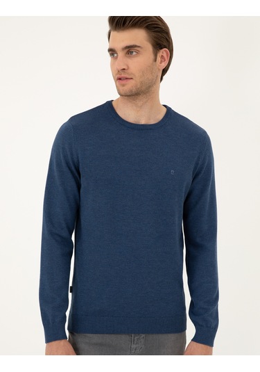 Pierre Cardin Erkek İndigo Melanj Kazak /triko 50296575-vr155 İndigo Melanj