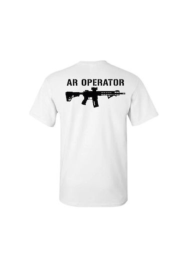 Alfa Giyim Ar Operatör Baskılı Tişört Beyaz