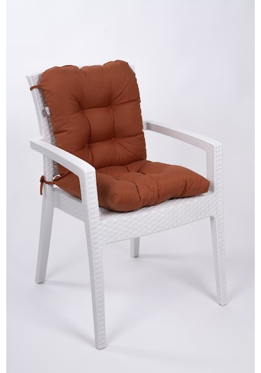 Altınpamuk Neva Pofidik Arkalıklı Özel Dikiş Sandalye Minderi Kiremit