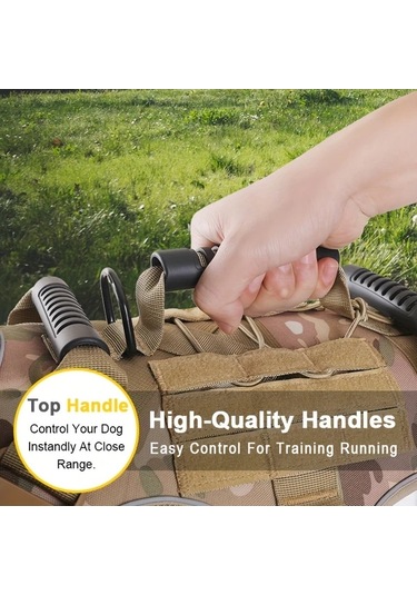 Honeybeeshop Dayanıklı Köpek Taktik Tasması Army Green Xl Rahat Göğüs Kayışı Ayarlanabilir Eğitim Donanımı Altın