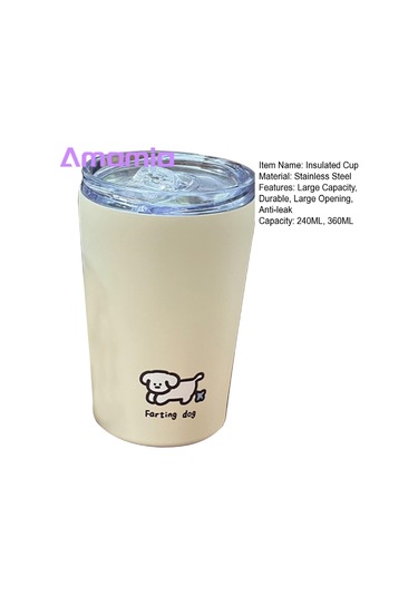 Amamia Termal Fincan Taşınabilir Kış Kapalı Açık Kahve Süt Su Termos Bardak