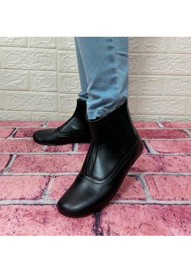 Fiyra Mest GRD Kalın Hakiki Deri Fermuarlı Lastikli İçi Miflonlu AYKMST-00000005