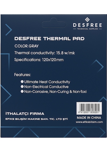 DESFREE TERMAL PAD 15.8W,M-K 0.5 MM 120 MM X 120 MM