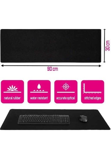Gaming Oyuncu Mouse Pad 90x30cm - Büyük Boy Xxl Kaymaz Taban Mousepad