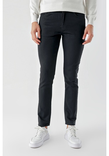Erkek Siyah Mevsimlik Pamuk 5 Cep Slim Fit Jean Pantolon 24ms003029001 Siyah