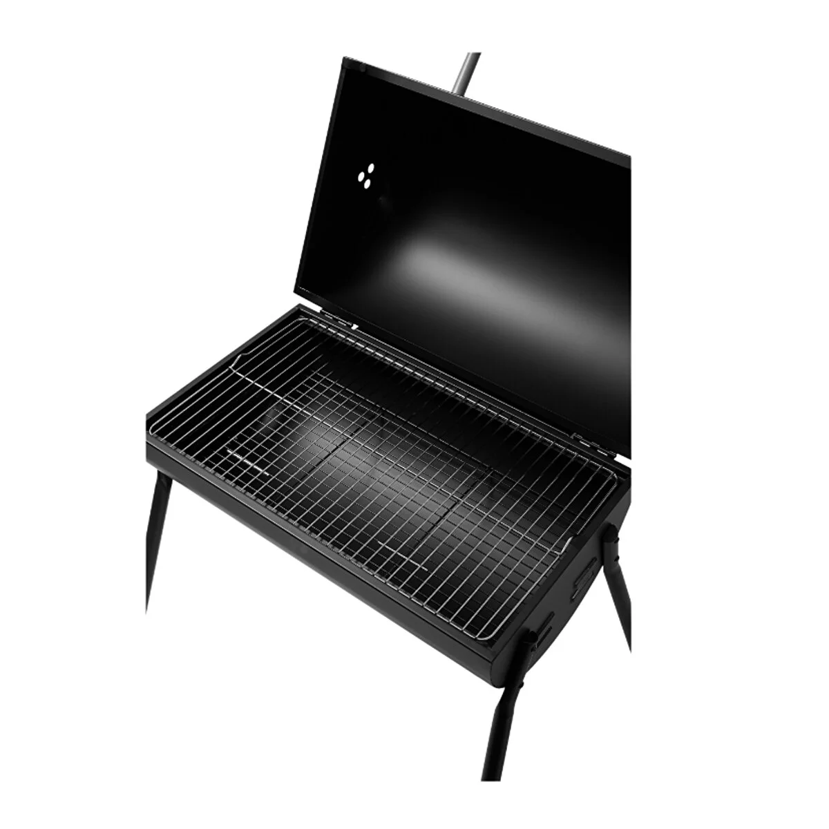Paslanmaz Çelik Kömürlü Mangal Barbekü 90 80 73 Cm Ölçülerinde Siyah