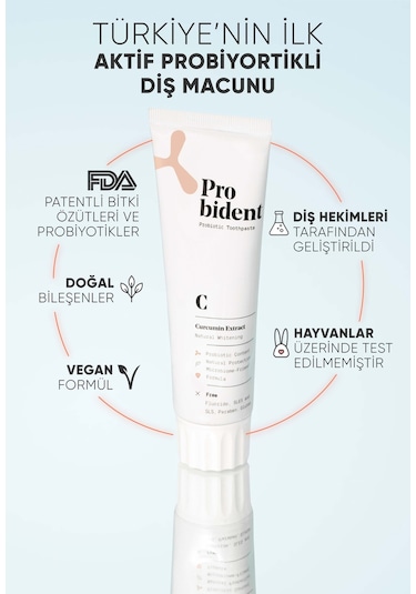 Probident Zerdeçal Özütü İlaveli Probiyotik Diş Macunu 75 ML