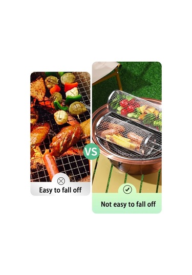 Saplı, Silindirik Paslanmaz Çelik Izgara Sepeti, Dış Mekan Izgara Sebze Izgara Ağı Borusu, Izgara Ağı, 30,5 Cm