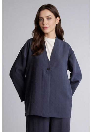 Defacto Regular Fıt V Yaka Modal Kimono H0673ax26spnv42 Lacivert-nv42 Defacto Regular Fıt V Yaka Modal Kimono H0673ax26spnv42 Lacivert-nv42
