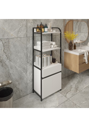 Çekmeceli Banyo Düzenleyici Mutfak Rafı Banyo Dolabı Çok Amaçlı D
